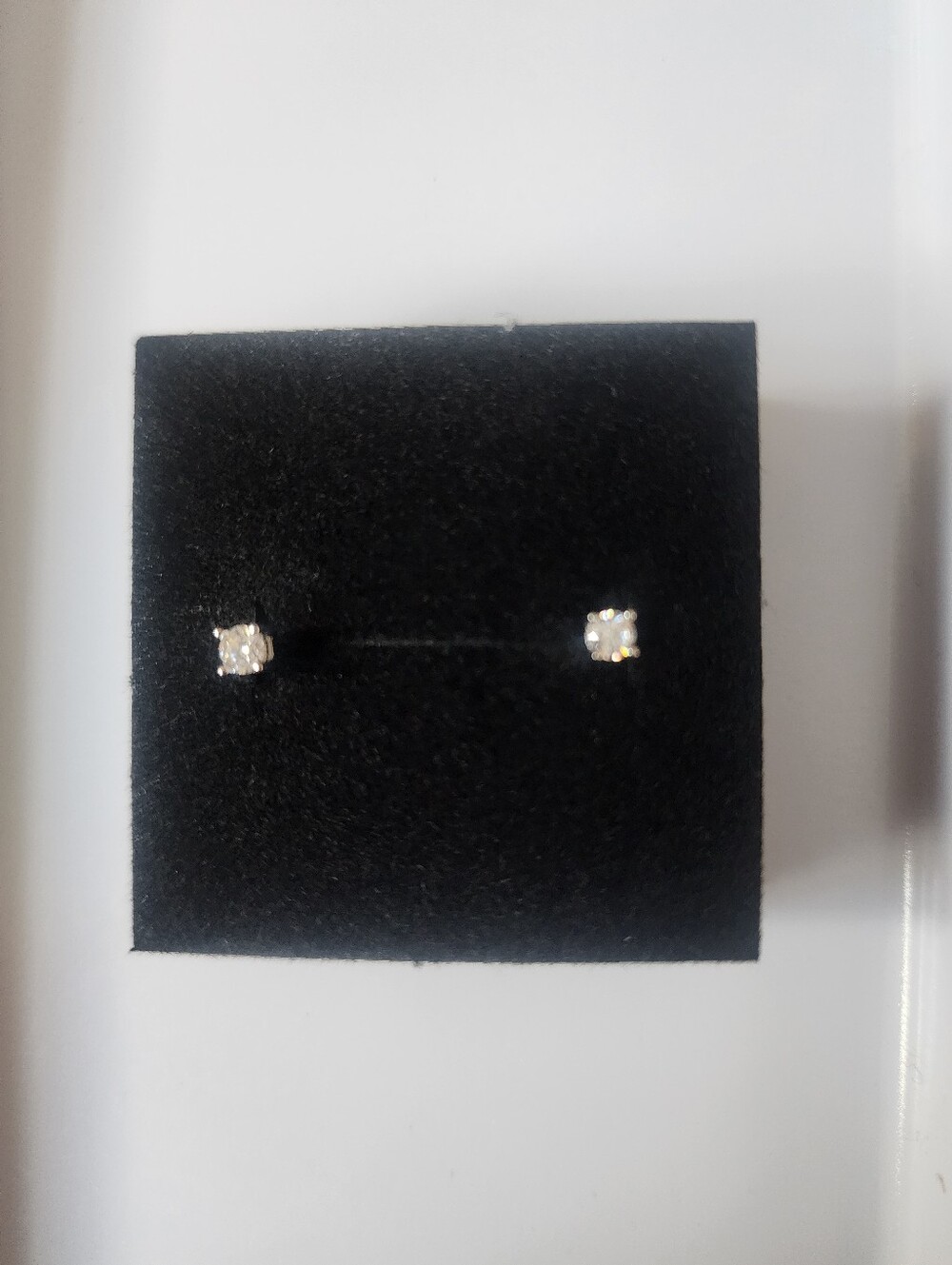 Classic Clear Stone Stud Earrings - Silver Tone #12